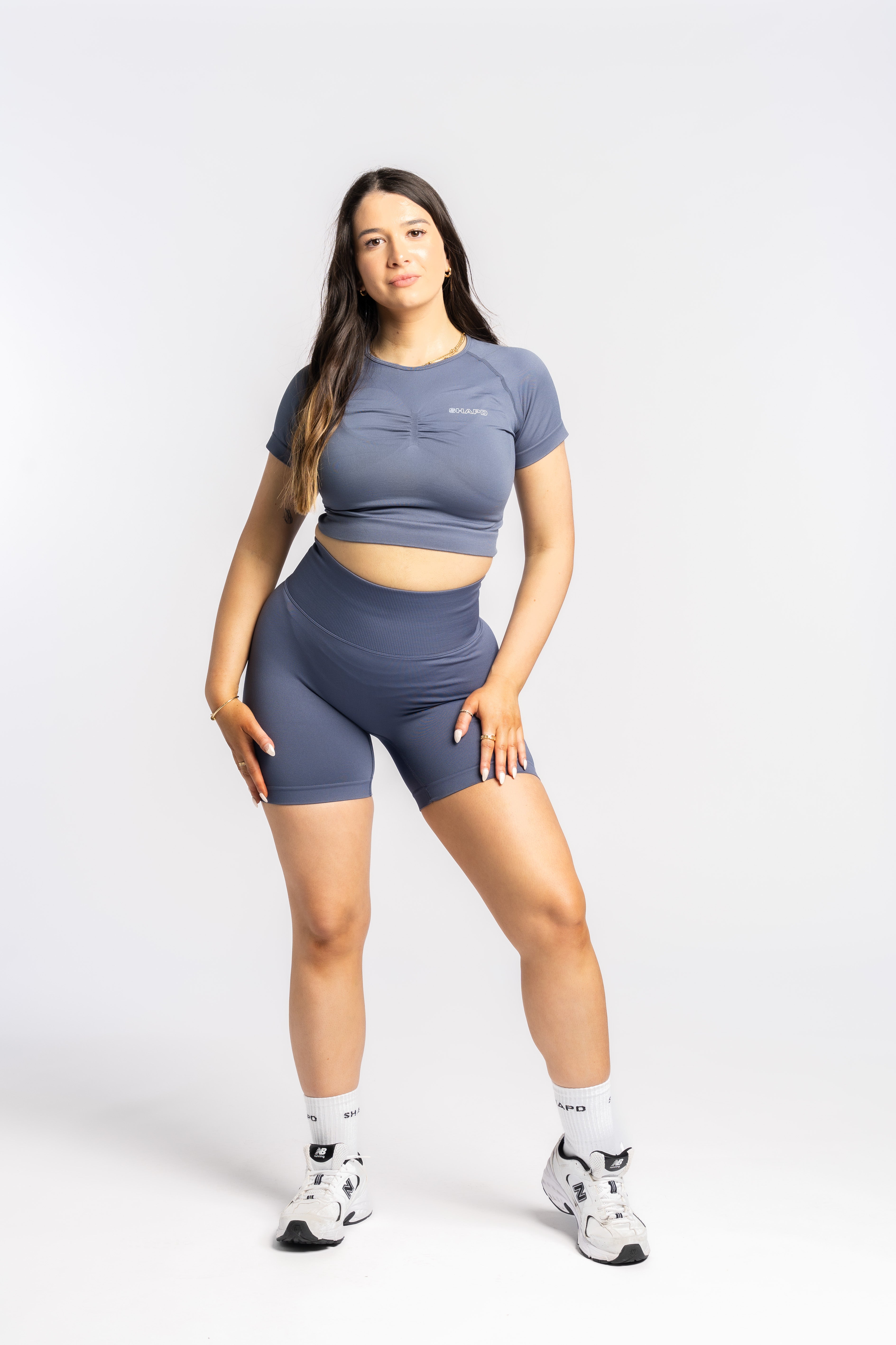 French Navy Shape Me Fitted Crop