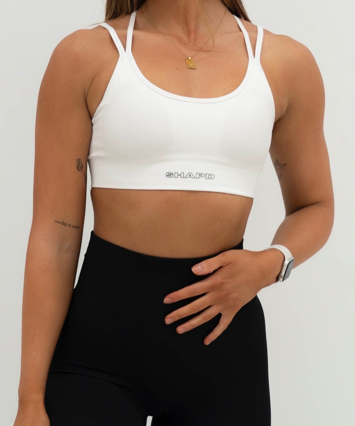 Cross Over Sports Bra - White - SHAPD OFFICIAL