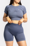 French Navy Shape Me Fitted Crop