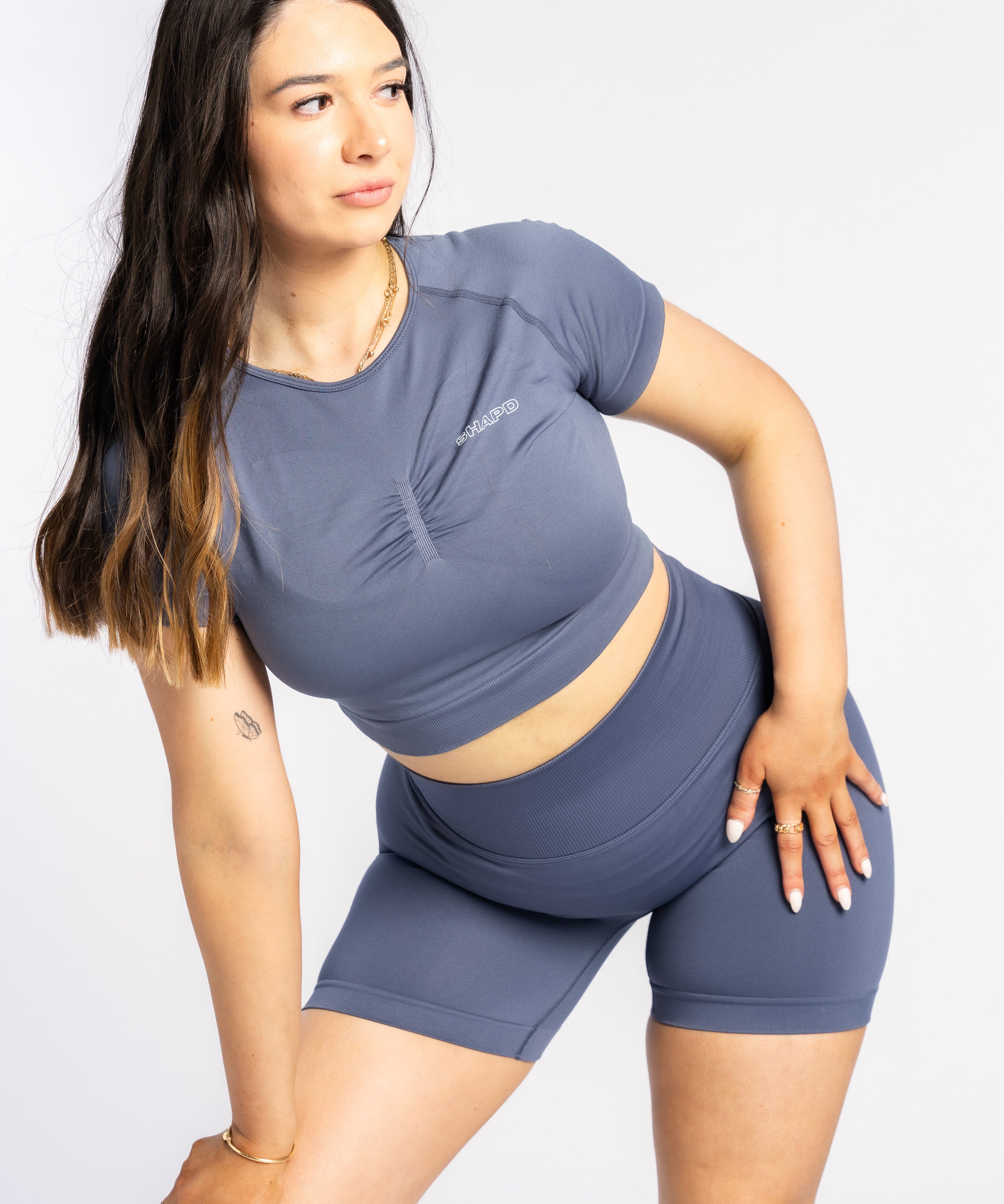 French Navy Shape Me Fitted Crop - SHAPD OFFICIAL