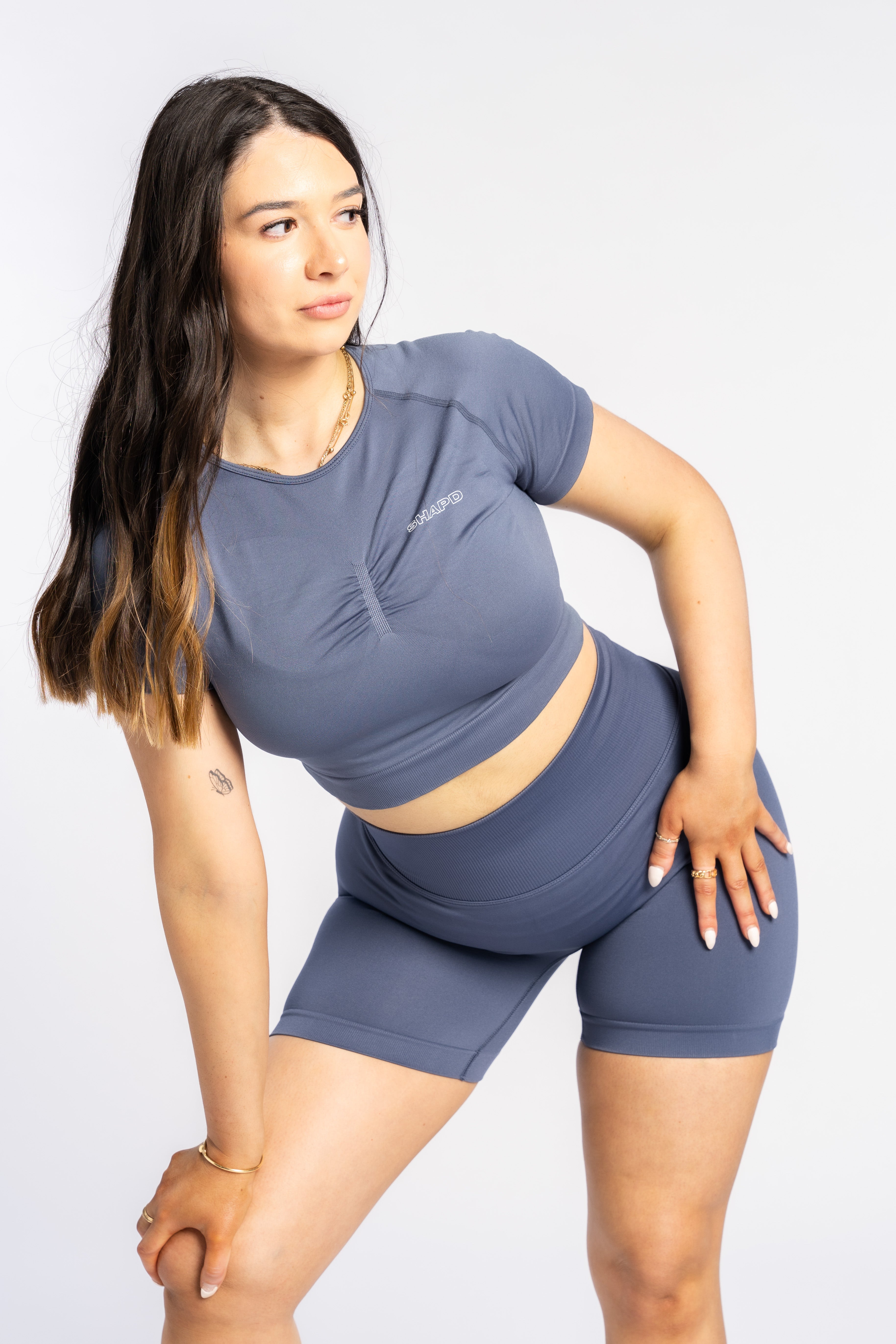French Navy Shape Me Fitted Crop - SHAPD OFFICIAL
