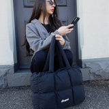 PUFFER ZIP TOTE - BLACK