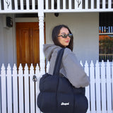 PUFFER ZIP TOTE - BLACK