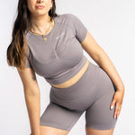 Light Grey Shape Me Fitted Crop - SHAPD OFFICIAL