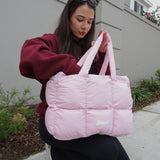 PUFFER ZIP TOTE BAG - MARSHMALLOW