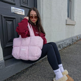 PUFFER ZIP TOTE BAG - MARSHMALLOW