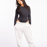 SLEEK SCULPT LONG SLEEVE BODYSUIT - ONYX