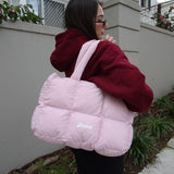 PUFFER ZIP TOTE BAG - MARSHMALLOW