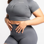 Slate Shape Me Fitted Crop - SHAPD OFFICIAL