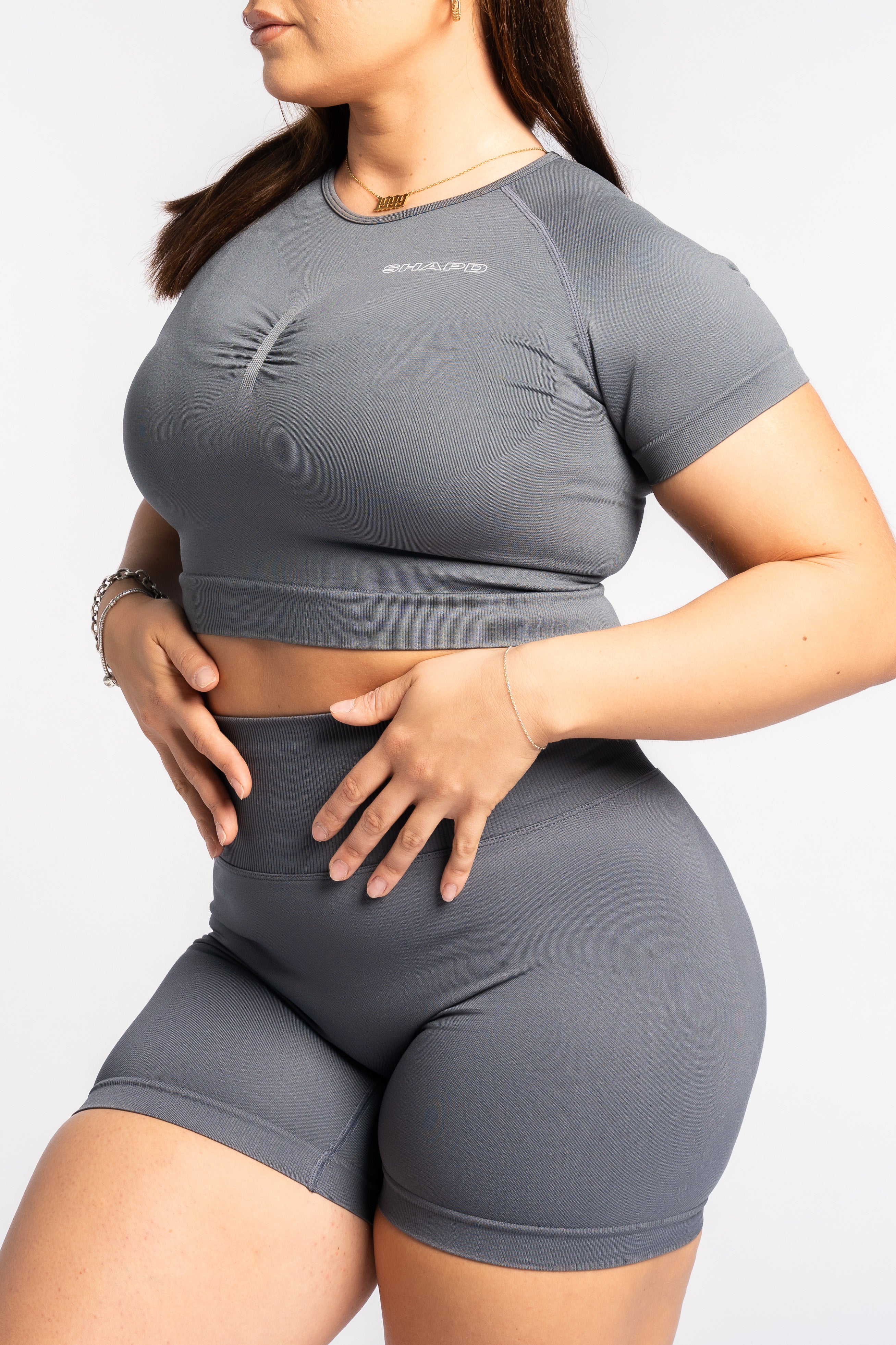 Slate Shape Me Fitted Crop - SHAPD OFFICIAL