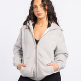 SIGNATURE ZIP HOODIE - LT GREY