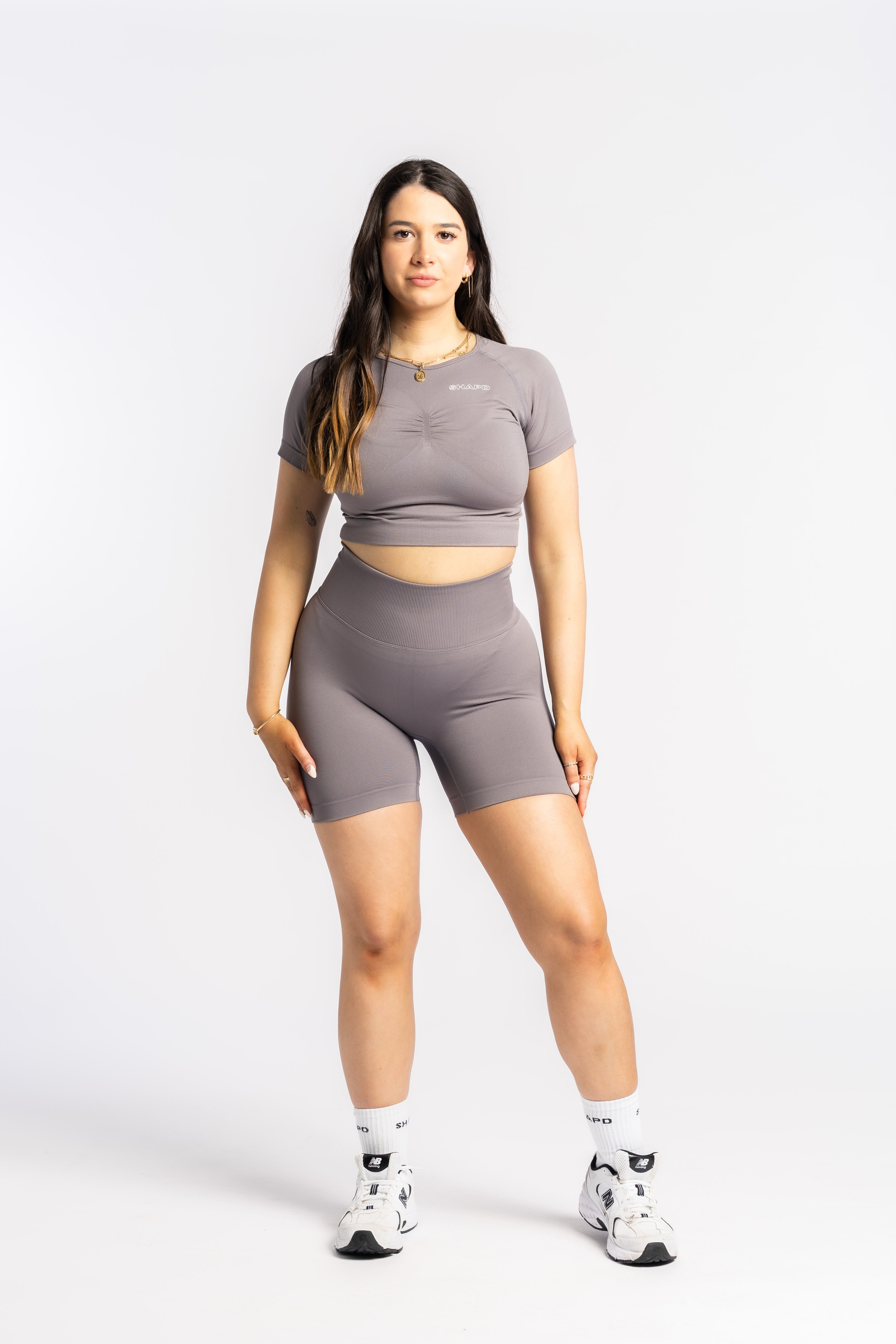 Light Grey Shape Me Fitted Crop