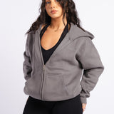 SIGNATURE ZIP HOODIE - SLATE