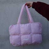 PUFFER ZIP TOTE BAG - MARSHMALLOW
