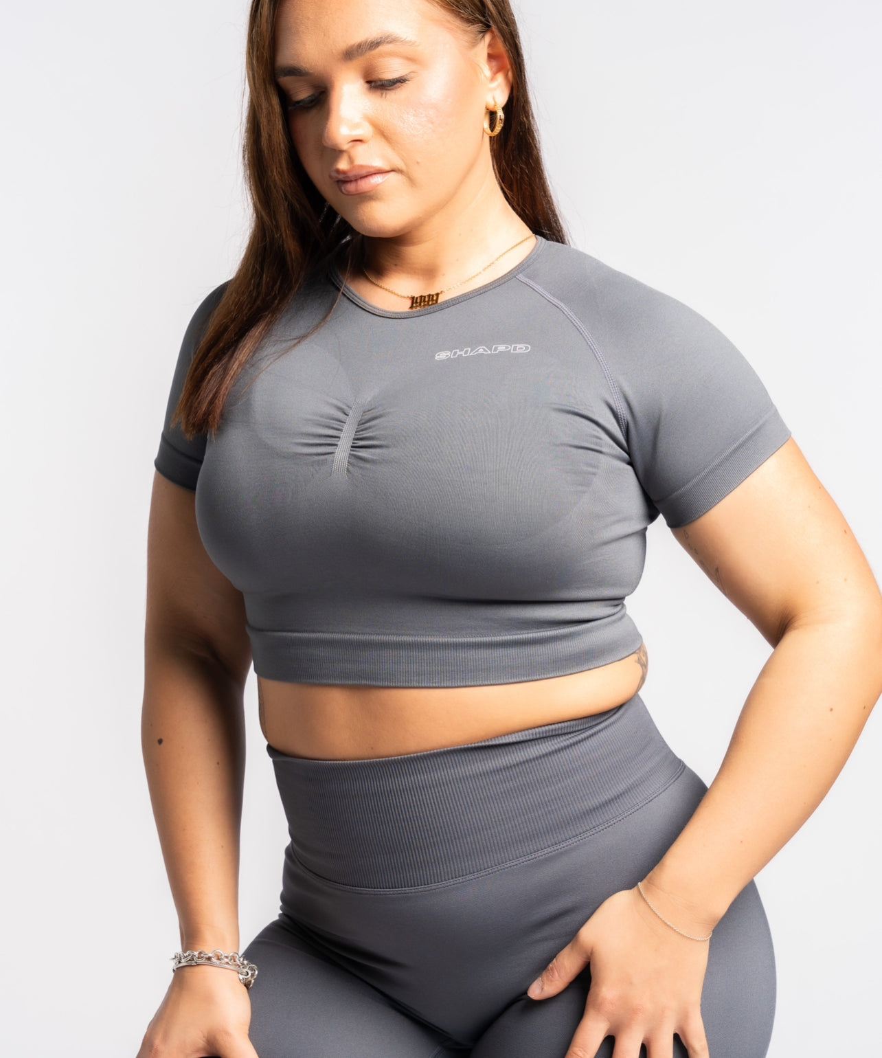 Slate Shape Me Fitted Crop - SHAPD OFFICIAL