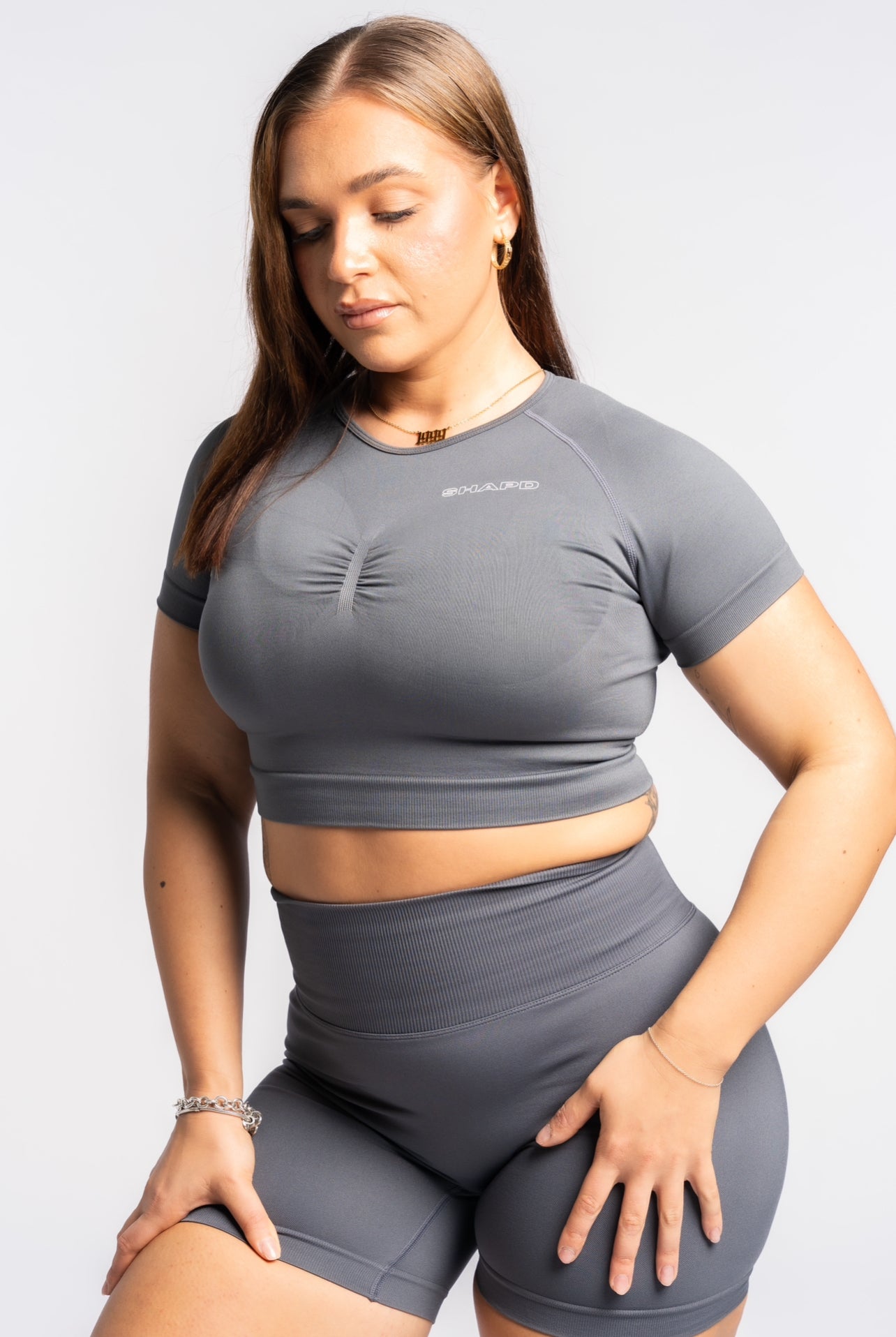 Slate Shape Me Fitted Crop - SHAPD OFFICIAL