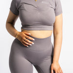 Light Grey Shape Me Fitted Crop - SHAPD OFFICIAL