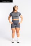 SHAPE ME FITTED CROP - SLATE