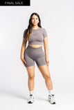 SHAPE ME FITTED CROP - LIGHT GREY