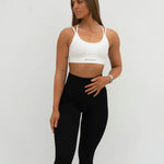 Cross Over Sports Bra - White - SHAPD OFFICIAL