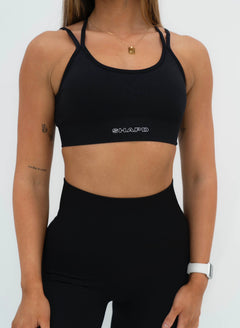 Cross Over Sports Bra - Black - SHAPD OFFICIAL