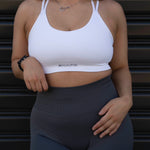 Cross Over Sports Bra - White - SHAPD OFFICIAL