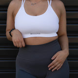 Cross Over Sports Bra - White - SHAPD OFFICIAL