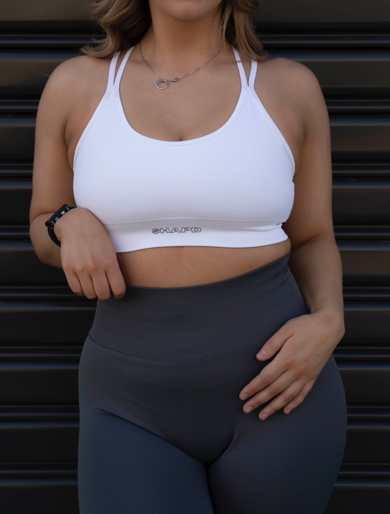 Cross Over Sports Bra - White - SHAPD OFFICIAL