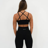 Cross Over Sports Bra - Black - SHAPD OFFICIAL