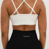 Cross Over Sports Bra - White - SHAPD OFFICIAL